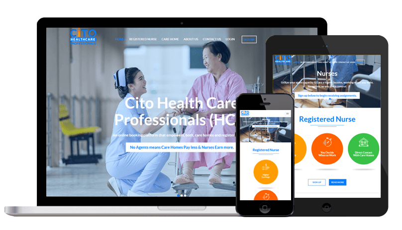 Cito Health Care Professionals on laptop, tablet and phone