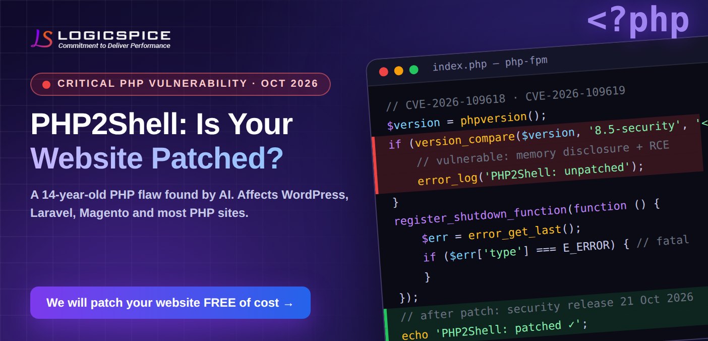 PHP2Shell: The Critical PHP Flaw Found by AI, and Our Offer to Patch Your Website Free of Cost